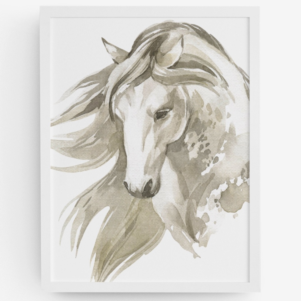 Wall Art Watercolor Horse Illustration Print Poster Unframed - Picture 1 of 2